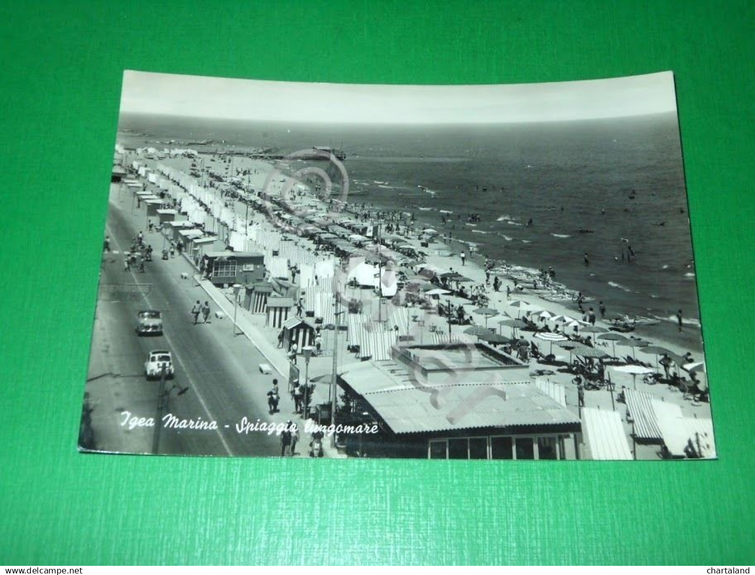 Cartolina Igea Marina - Spiaggia Lungomare 1961 - Rimini