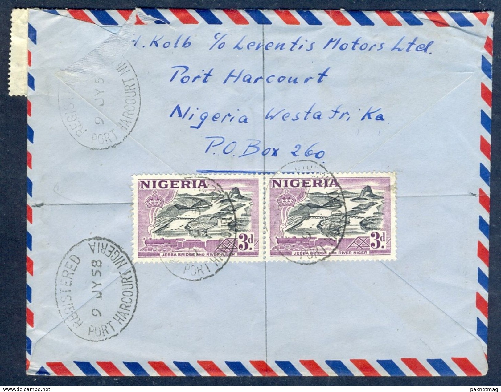 G138- Postal Used Cover. Posted From Nigeria To West Germany. Timber. Jebba Bridge & River. - Nigeria (1961-...)