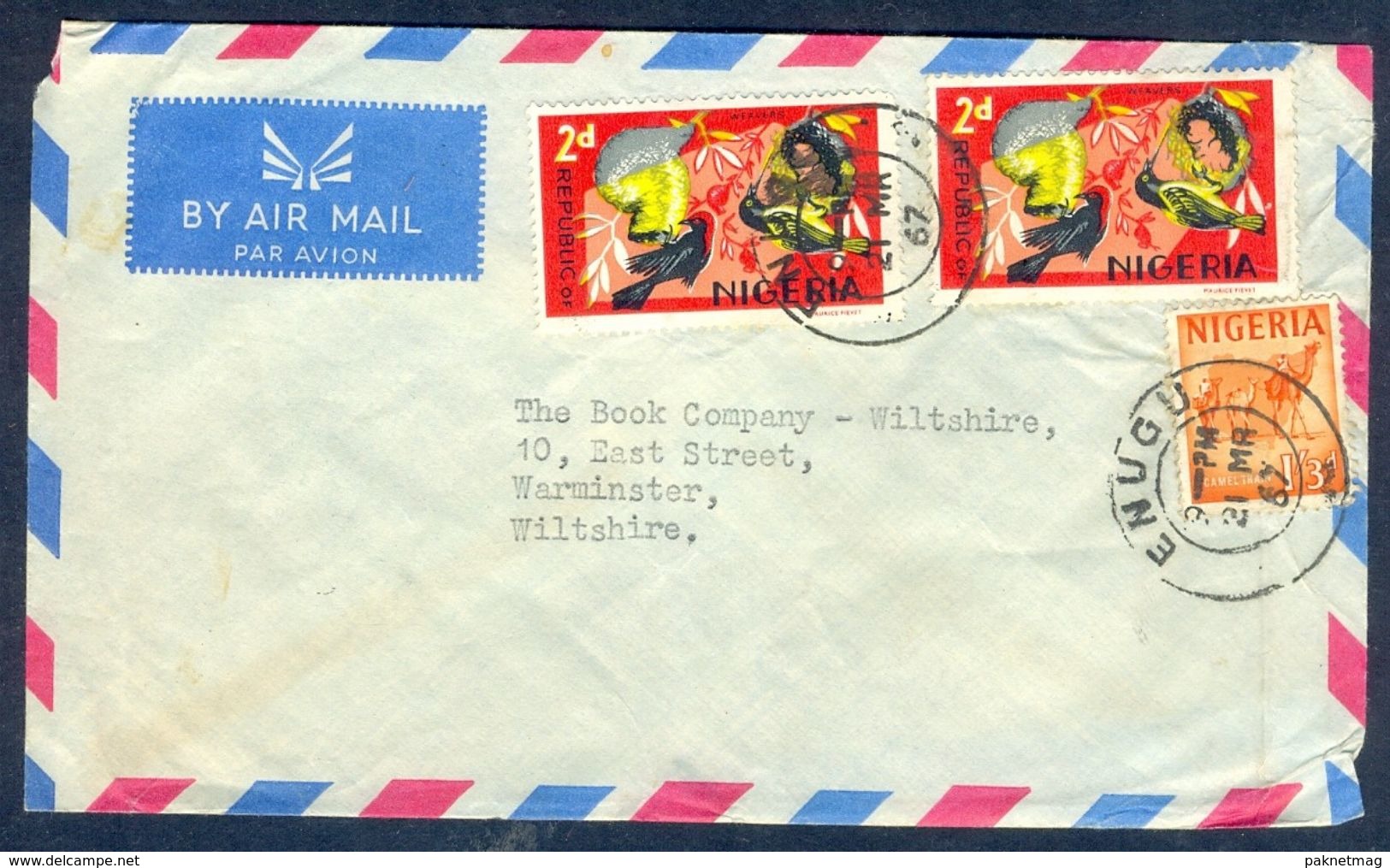 G139- Postal Used Cover. Posted From Nigeria To England. UK. Animals. Camel. Birds. - Nigeria (1961-...)