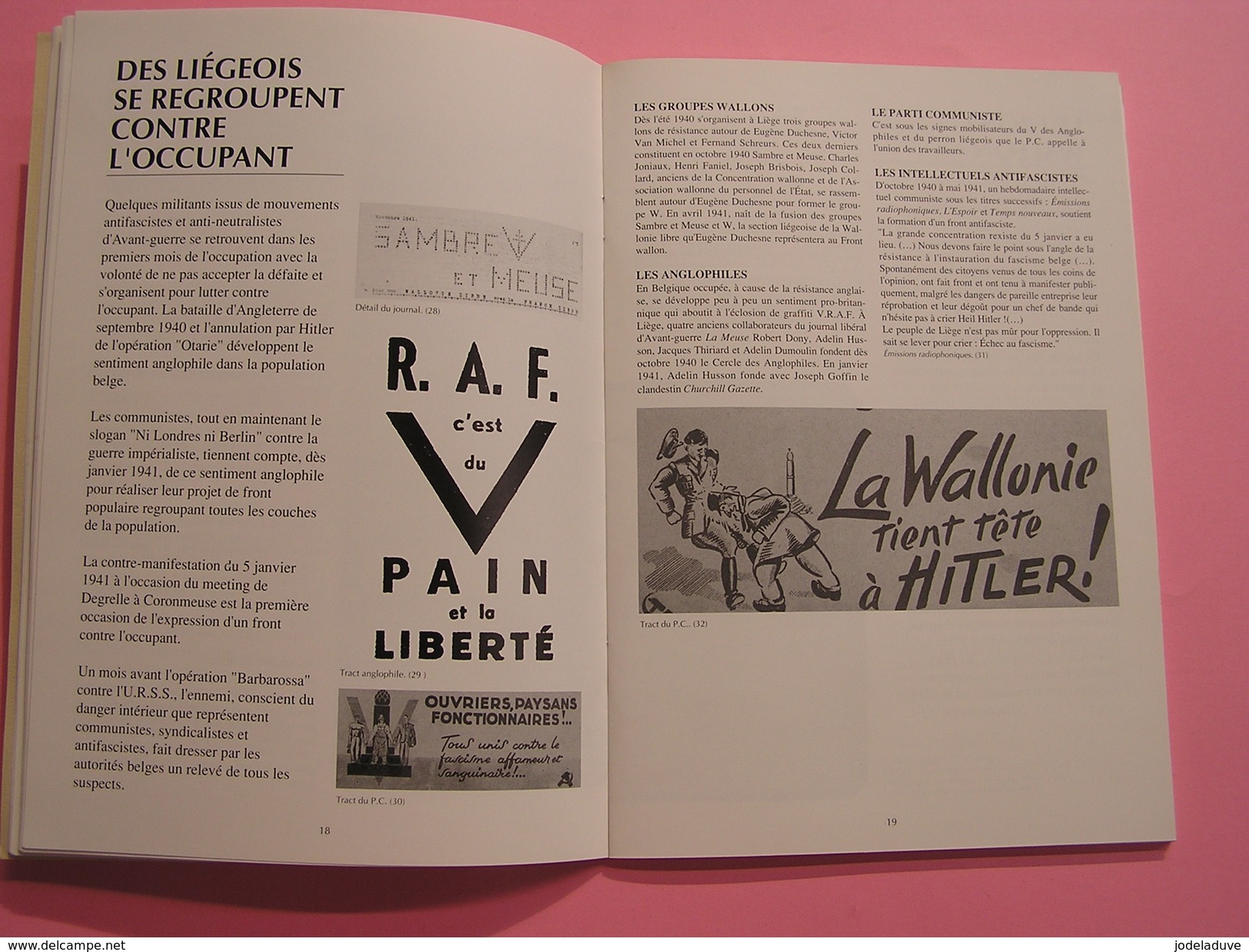 HORS DU PAYS L' OCCUPANT Région Liège Ourthe Amblève Guerre 40 45 Régionalisme Résistance Front Indépendance Belgique