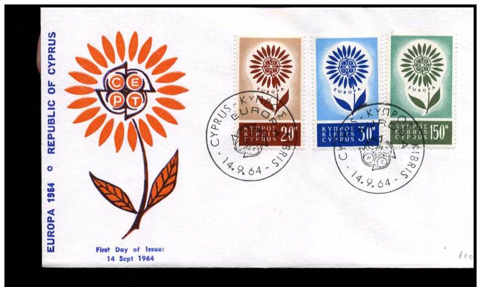 (E1434)  Grieks Cyprus  - FDC - Europa CEPT 1964 - 1964