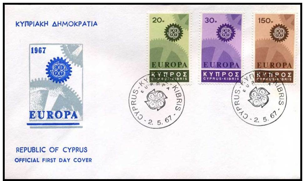 (E1441)  Grieks Cyprus  - FDC - Europa CEPT 1967 - 1967