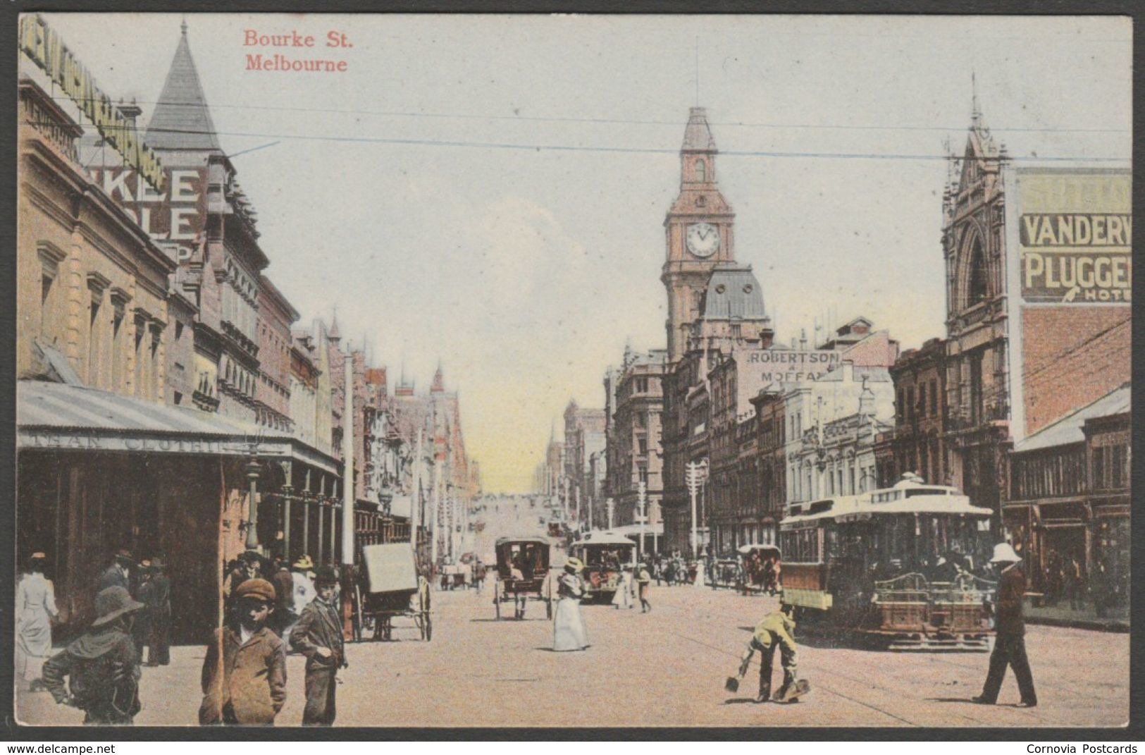 Bourke Street, Melbourne, Victoria, C.1910 - Postcard - Melbourne