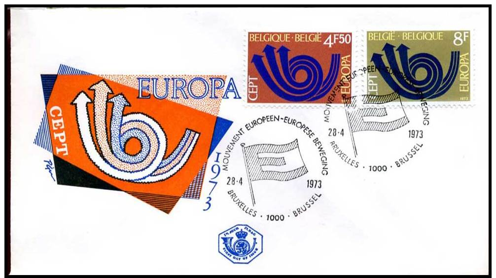 (E2695)  België / Belgique / Belgium - FDC - Europa CEPT 1973 - 1973