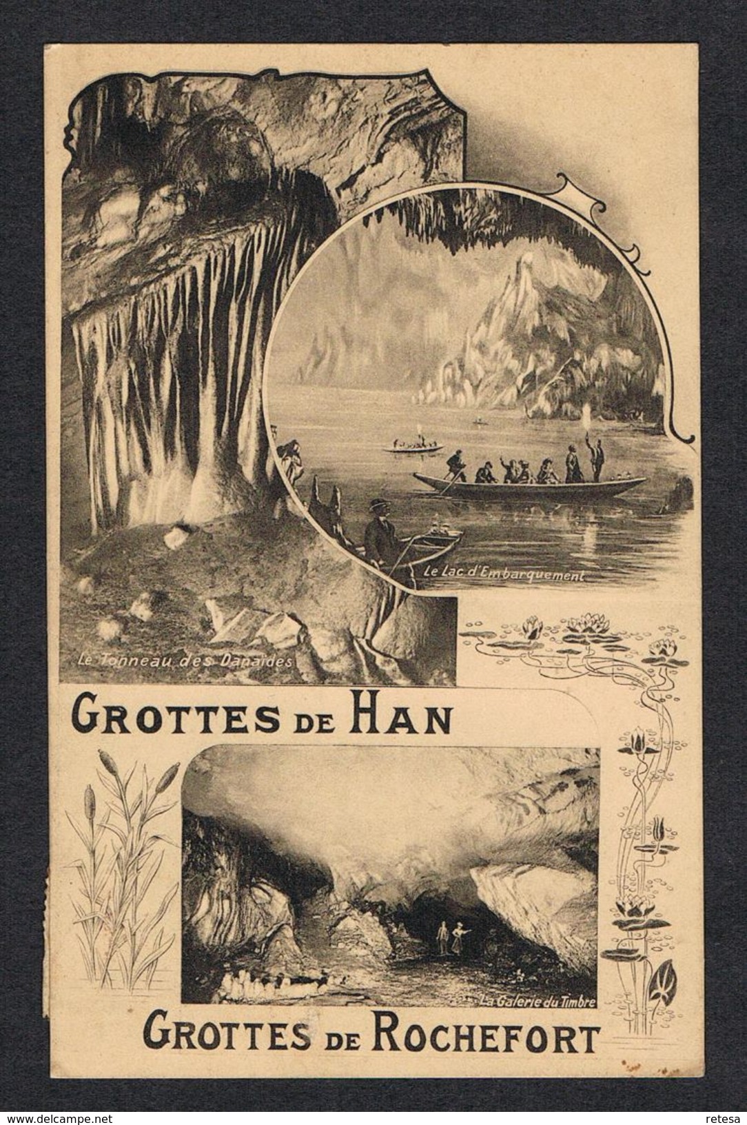 ) OUDE POSTKAART  ROCHEFORT  GROTTES DE HAN  1923 - Rochefort