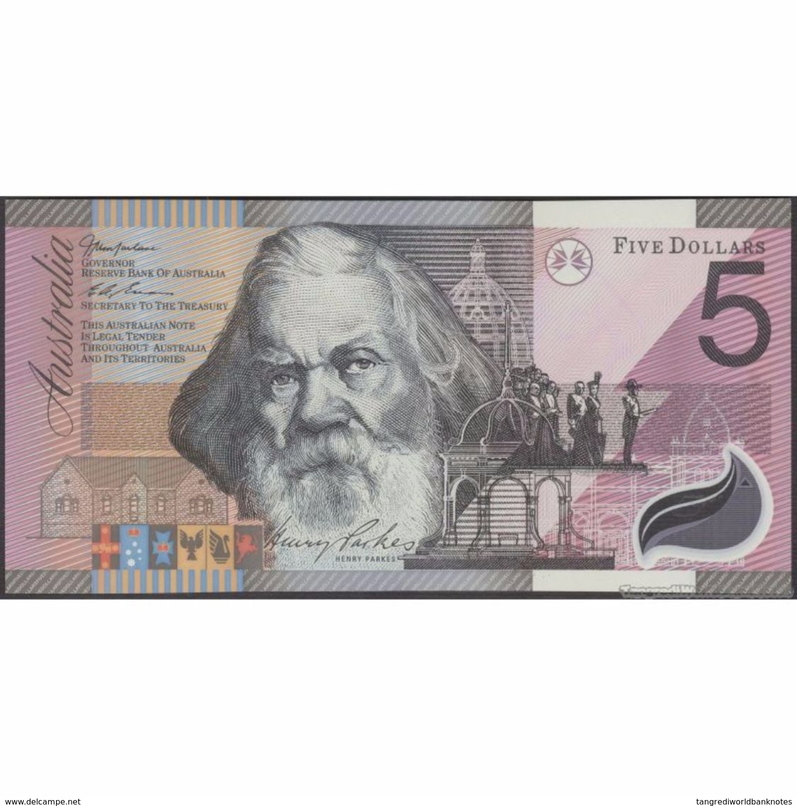 TWN - AUSTRALIA 56a - 5 Dollars 1/1/2001 Polymer - 100th Ann. Commonwealth - Prefix EM - Sign. Macfarlane & Evans UNC - Altri & Non Classificati