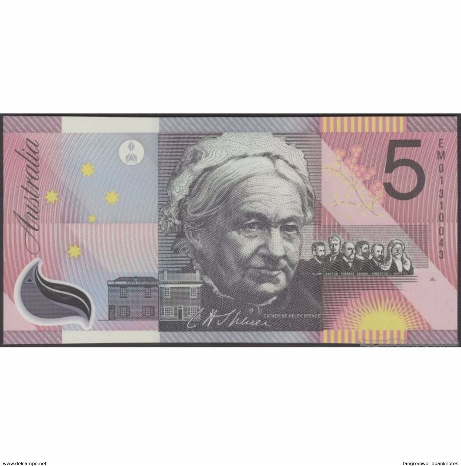TWN - AUSTRALIA 56a - 5 Dollars 1/1/2001 Polymer - 100th Ann. Commonwealth - Prefix EM - Sign. Macfarlane & Evans UNC - Altri & Non Classificati