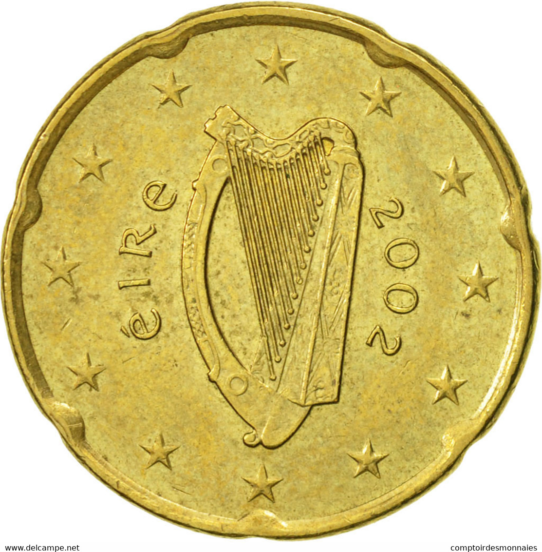 IRELAND REPUBLIC, 20 Euro Cent, 2002, TTB, Laiton, KM:36 - Irlanda