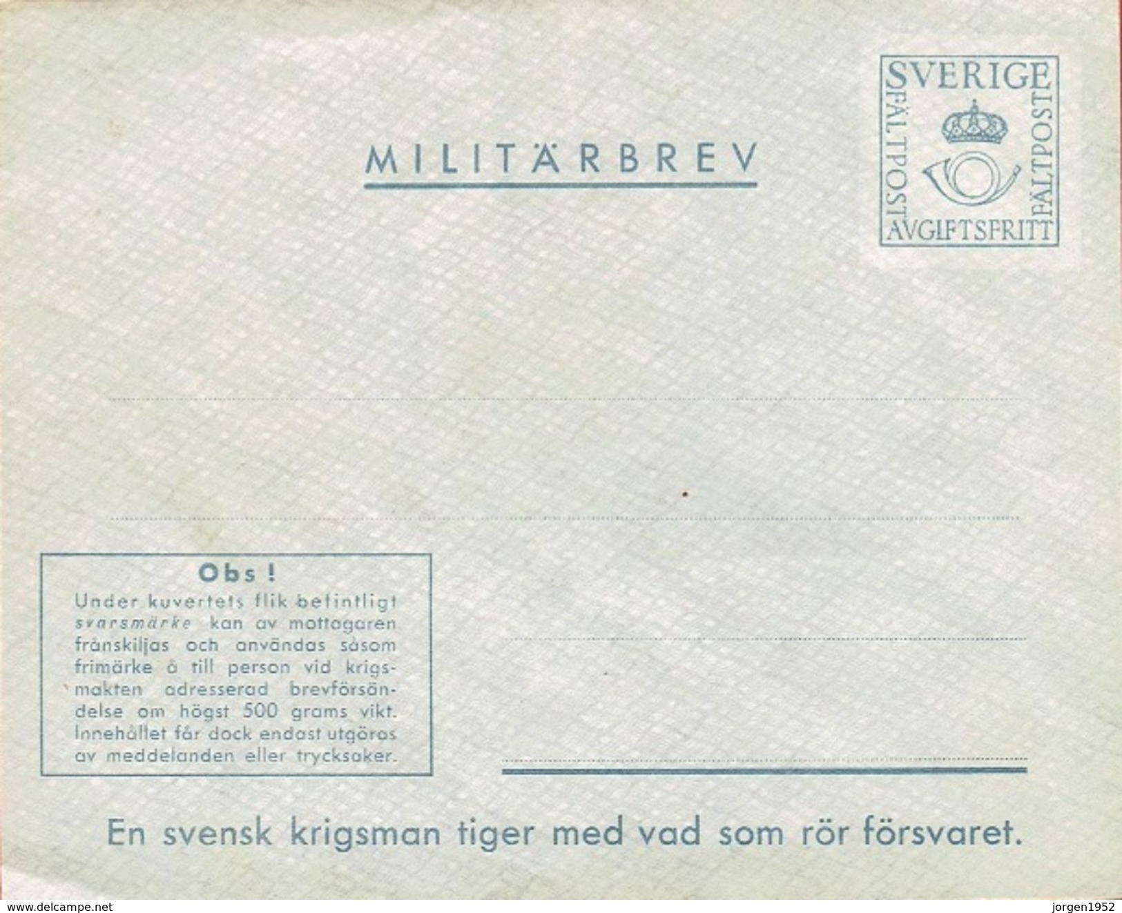 SWEDEN #  MILITARY LETTER - Militärmarken