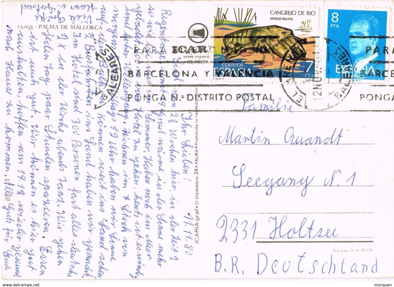 24699. Postal EL ARENAL (Baleares) 1980. Vistas Varias De Palma De Mallorca - Cartas & Documentos