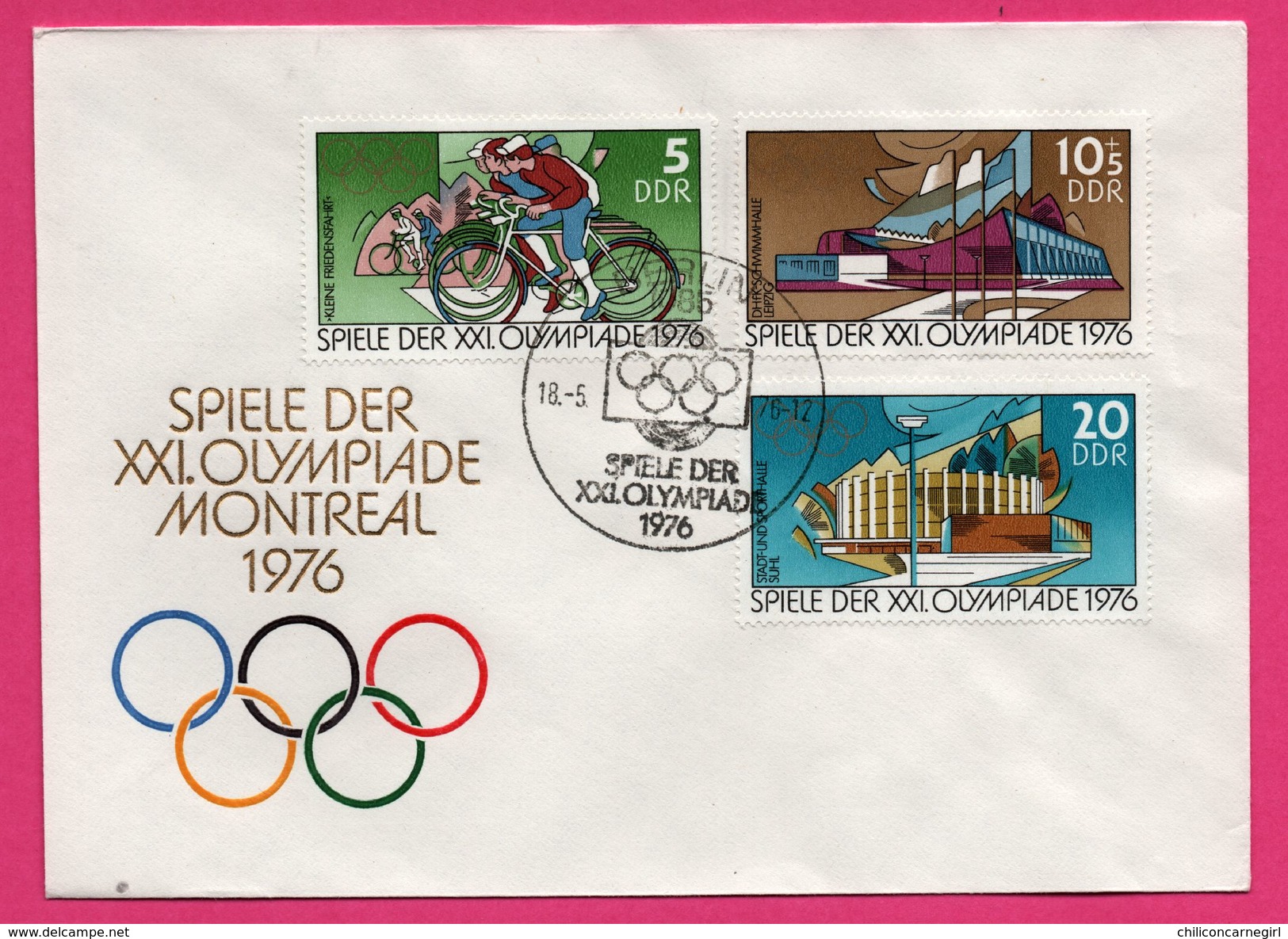 FDC - J.O. - Cyclisme - Spiele Der XXI Olympiade Montreal - Berlin - Stade - 1976 - Estate 1976: Montreal