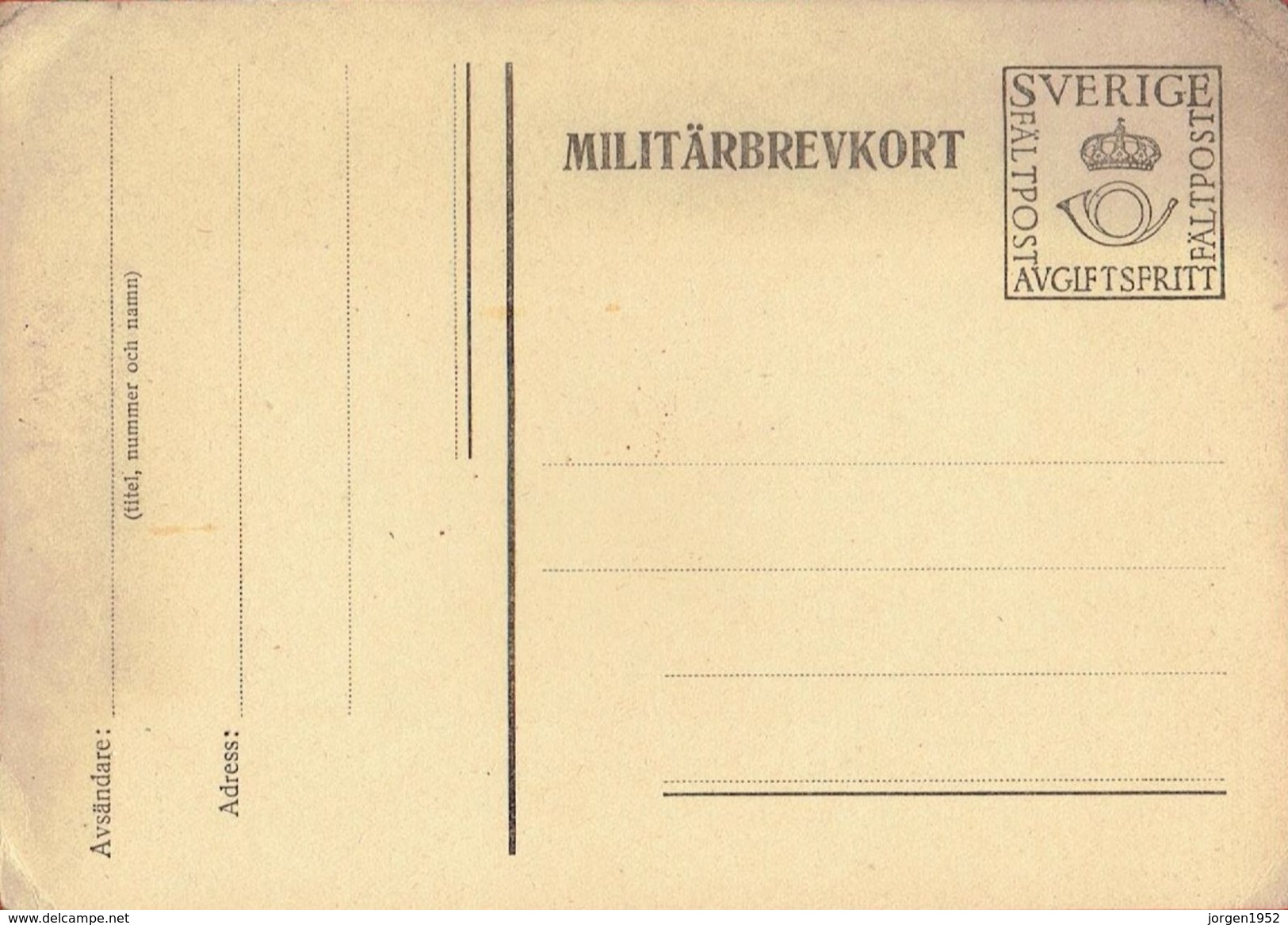 SWEDEN #  MILITARY CARD - Militaire Zegels