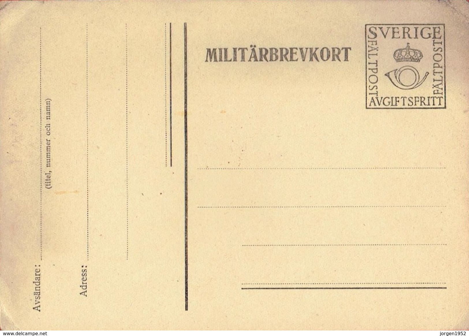 SWEDEN #  MILITARY CARD - Militärmarken