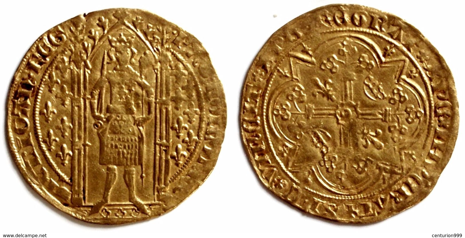 Rare Écu D'Or FRANC à Pied JEANNE De NAPLES 1343 Guerre De Cent Ans // En Or 24 Kt * Estimation 1650 Euros - 1328-1350 Philip VI The Forunate