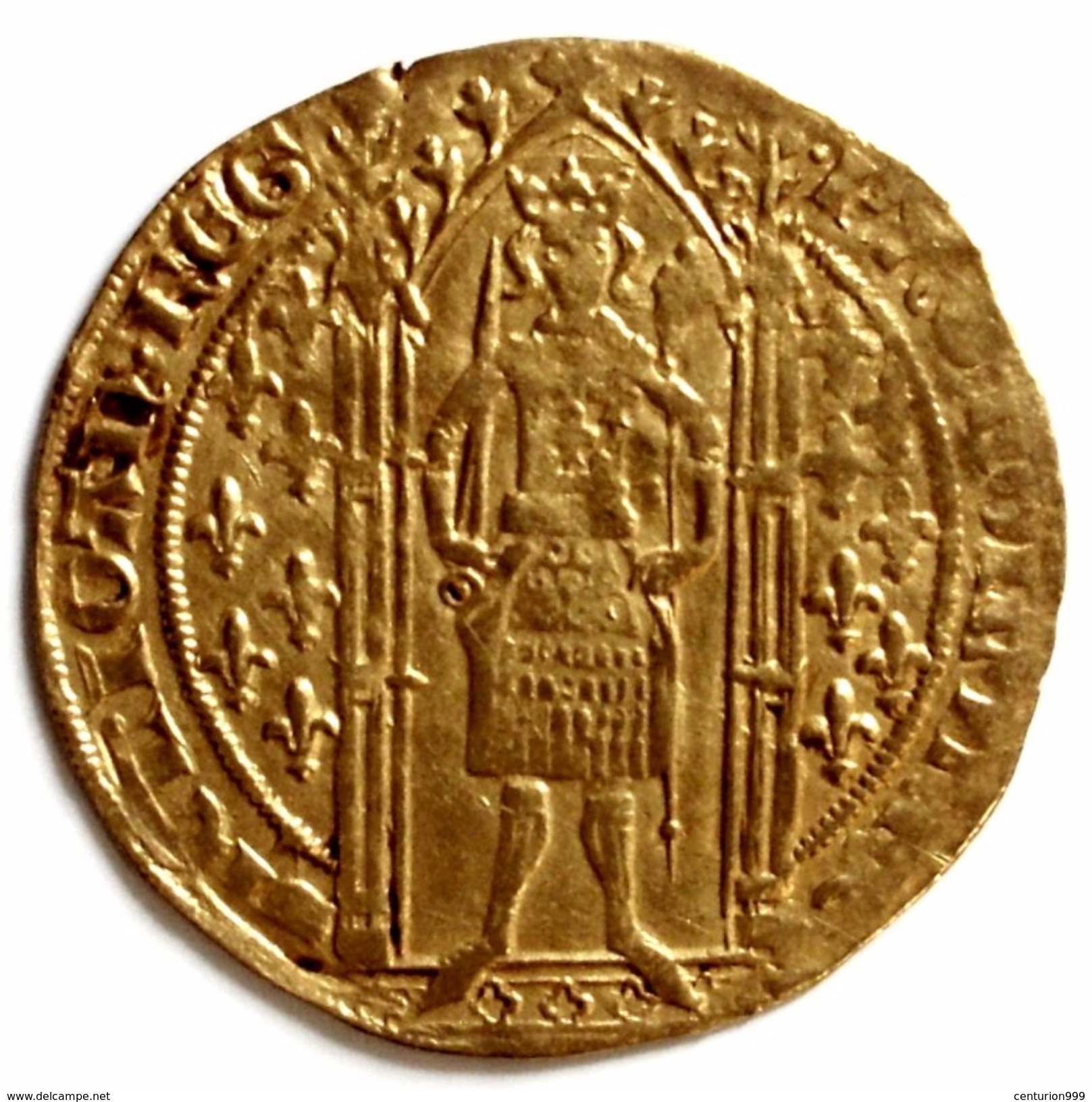 Rare Écu D'Or FRANC à Pied JEANNE De NAPLES 1343 Guerre De Cent Ans // En Or 24 Kt * Estimation 1650 Euros - 1328-1350 Philip VI The Forunate