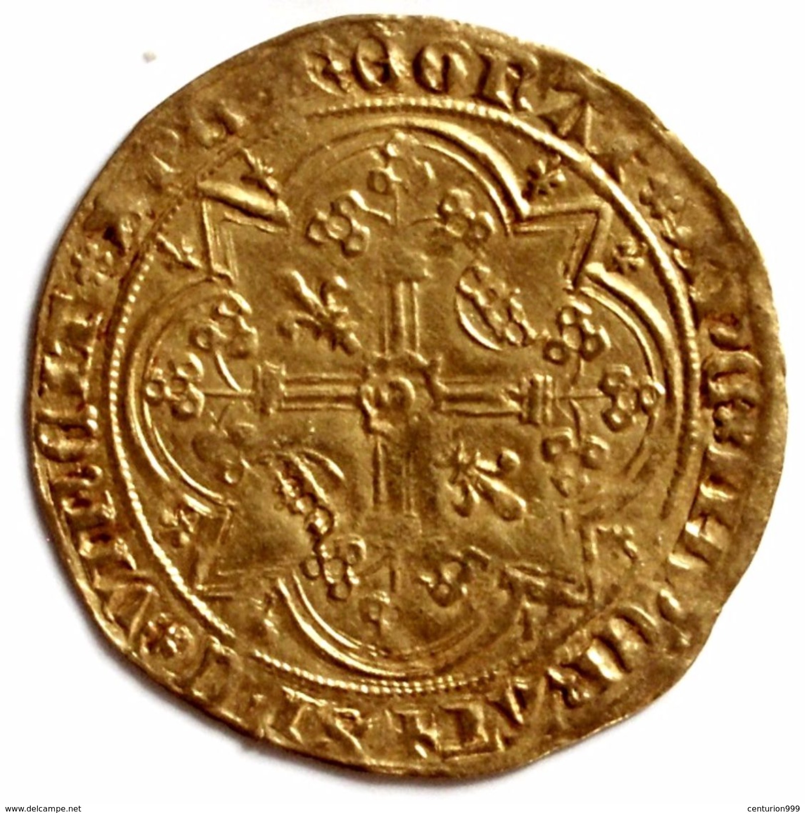 Rare Écu D'Or FRANC à Pied JEANNE De NAPLES 1343 Guerre De Cent Ans // En Or 24 Kt * Estimation 1650 Euros - 1328-1350 Philip VI The Forunate