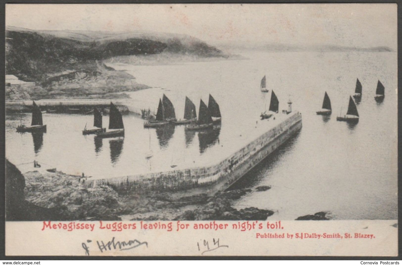 Mevagissey Luggers, Cornwall, 1904 - S J Dalby-Smith Postcard - Other & Unclassified