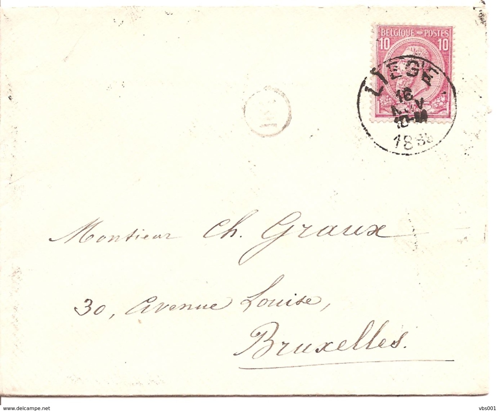 Omslag Uit 1889 Vanuit Liege Naar Bruxelles1 - Enveloppes