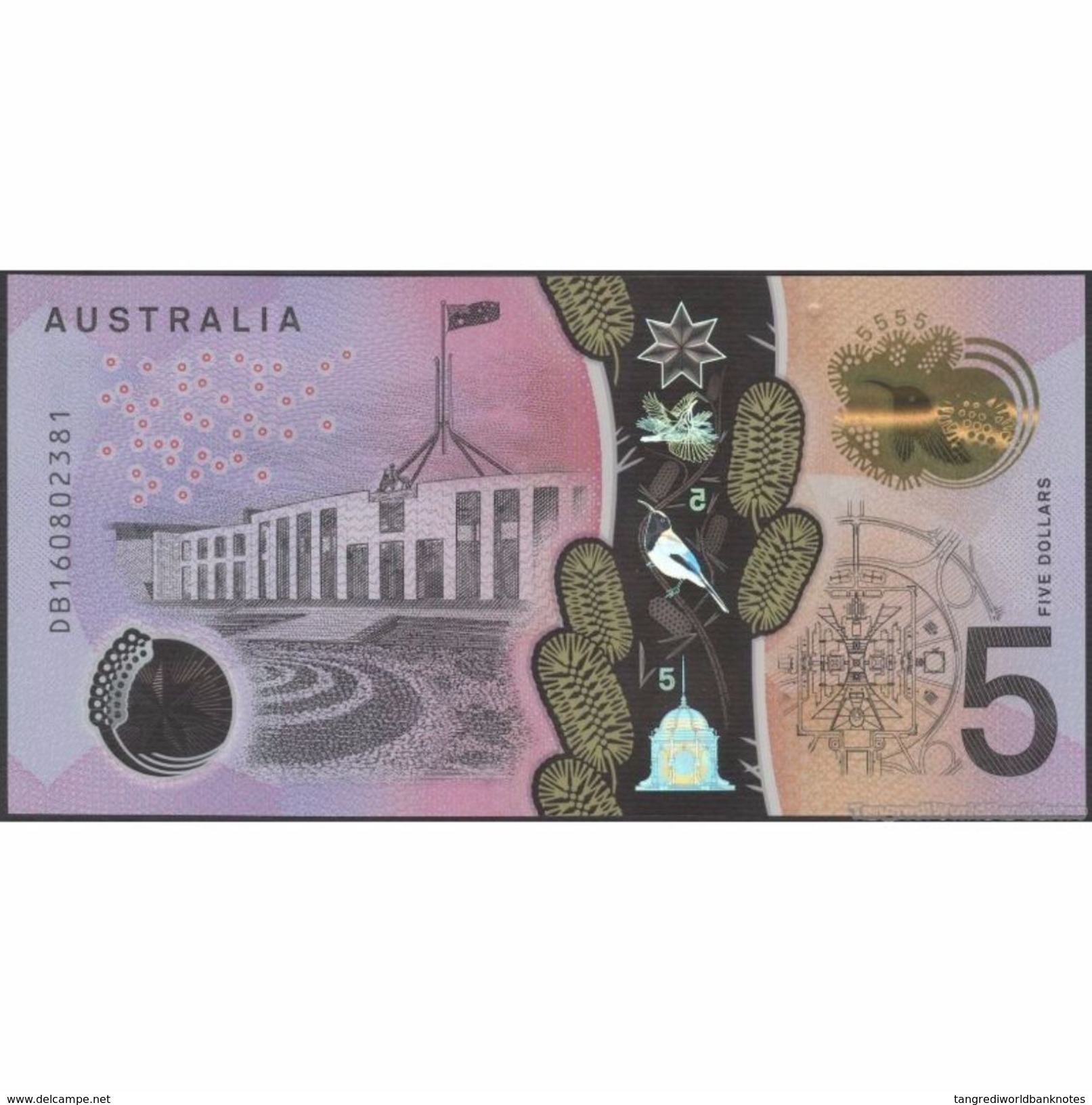 TWN - AUSTRALIA 62 - 5 Dollars 2016 - Polymer - Prefix DB - Signatures: Stevens & Fraser UNC - Other & Unclassified