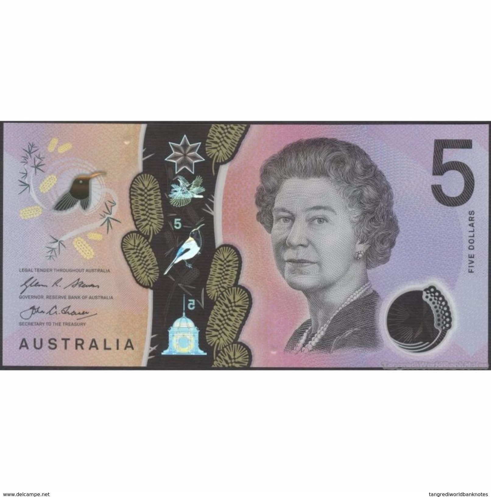 TWN - AUSTRALIA 62 - 5 Dollars 2016 - Polymer - Prefix EE - Signatures: Stevens & Fraser UNC - Altri & Non Classificati