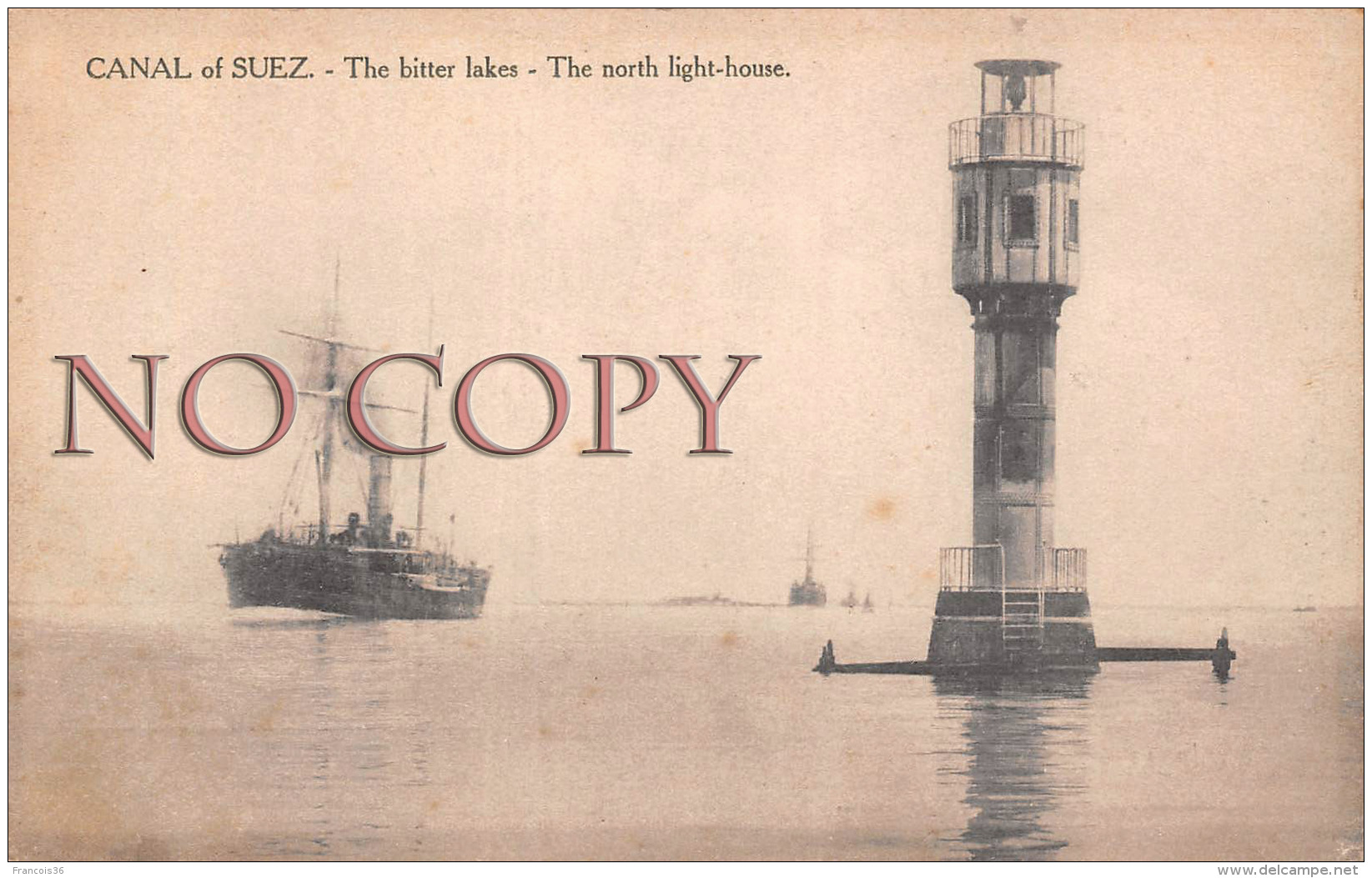 Egypte Egypt - Canal De Suez - The Bitter Lakes - The North Light House - Phare 1918 - Suez