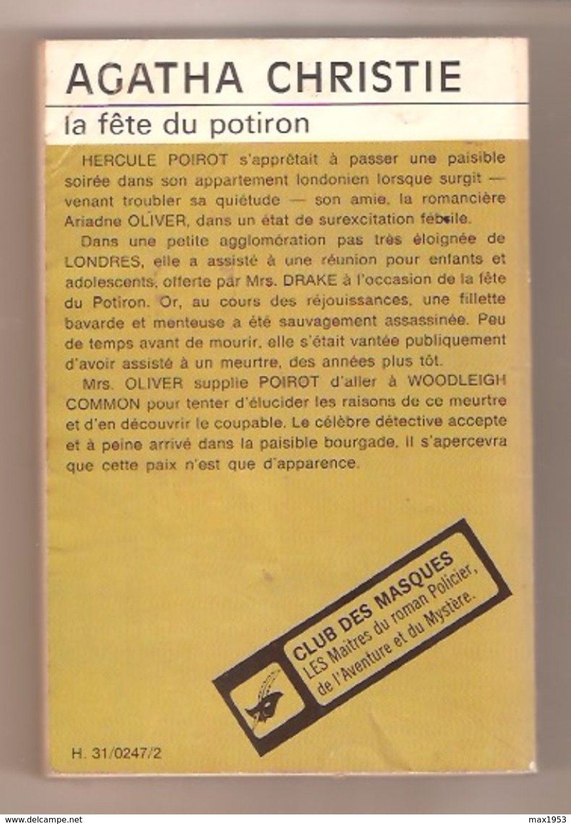 Agatha Christie - La Fête Du Potiron - Club Des Masques N° 174 - 1974 - Agatha Christie