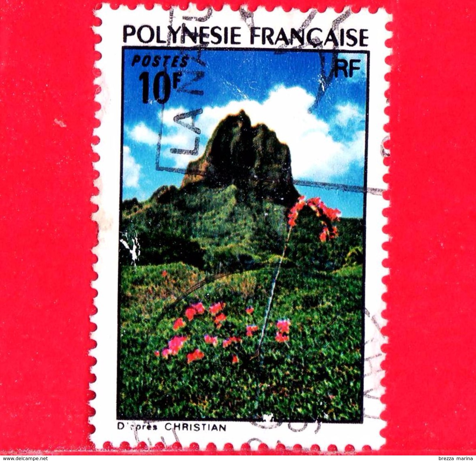 POLINESIA FRANCESE - Usato - 1974 - Paesaggi - Montagna E Fiori - Landscapes - 10 - Gebruikt