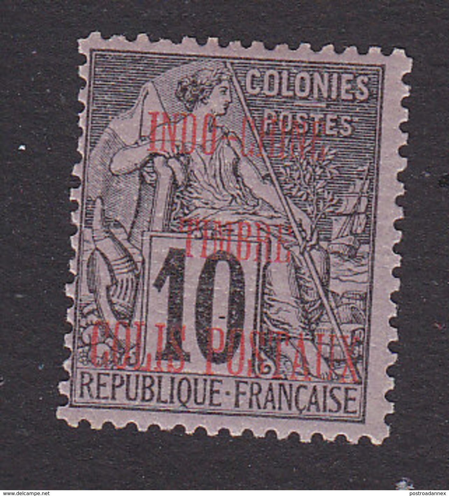 Indo China, Scott #Q1, Mint Hinged, French Colonies Overprinted, Issued 1891 - Autres & Non Classés