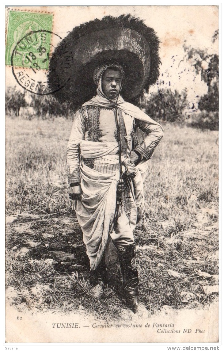 TUNISIE - Cavalier En Costume De Fantasia   (Recto/Verso) - Tunisie