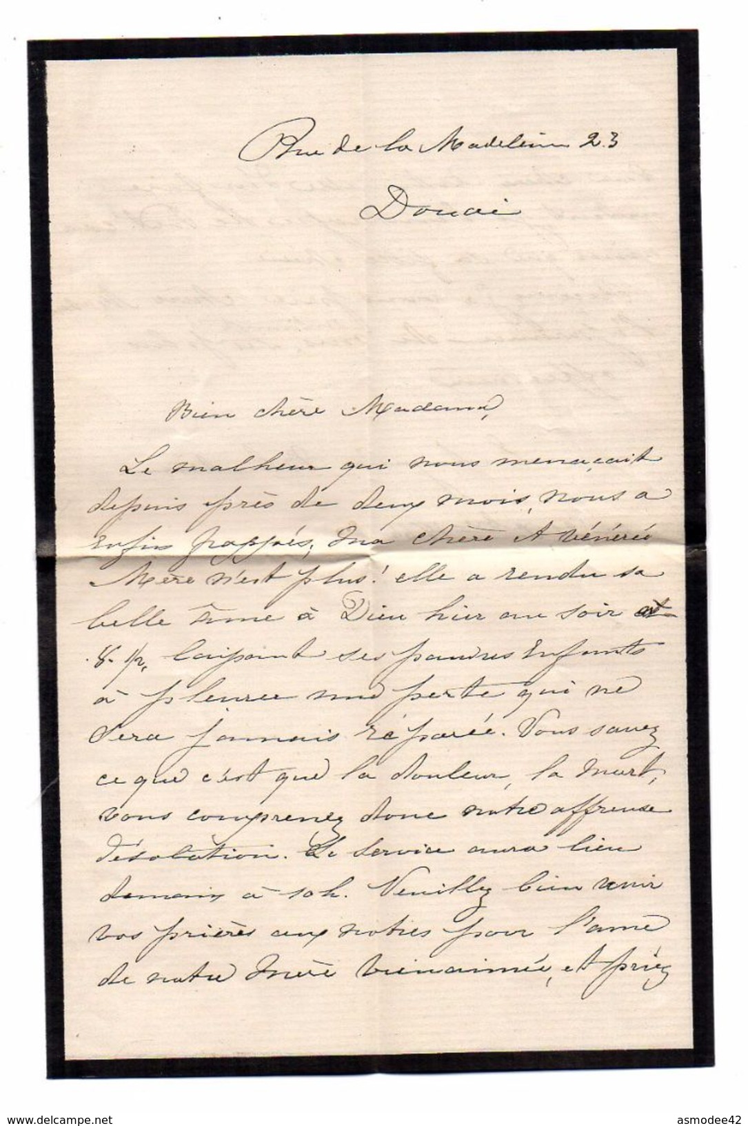 FRANCE LETTRE 1866  CACHET  DOUAI - 1862 Napoléon III.