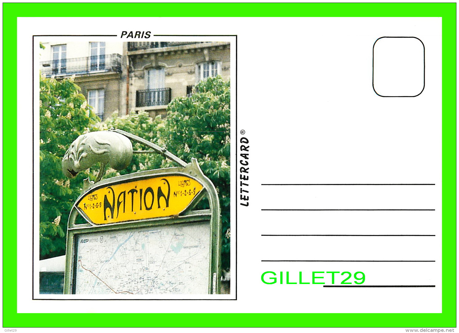 ADVERTISING - PUBLICITÉ - MÉTRO NATION LETTERCARD - - Werbepostkarten