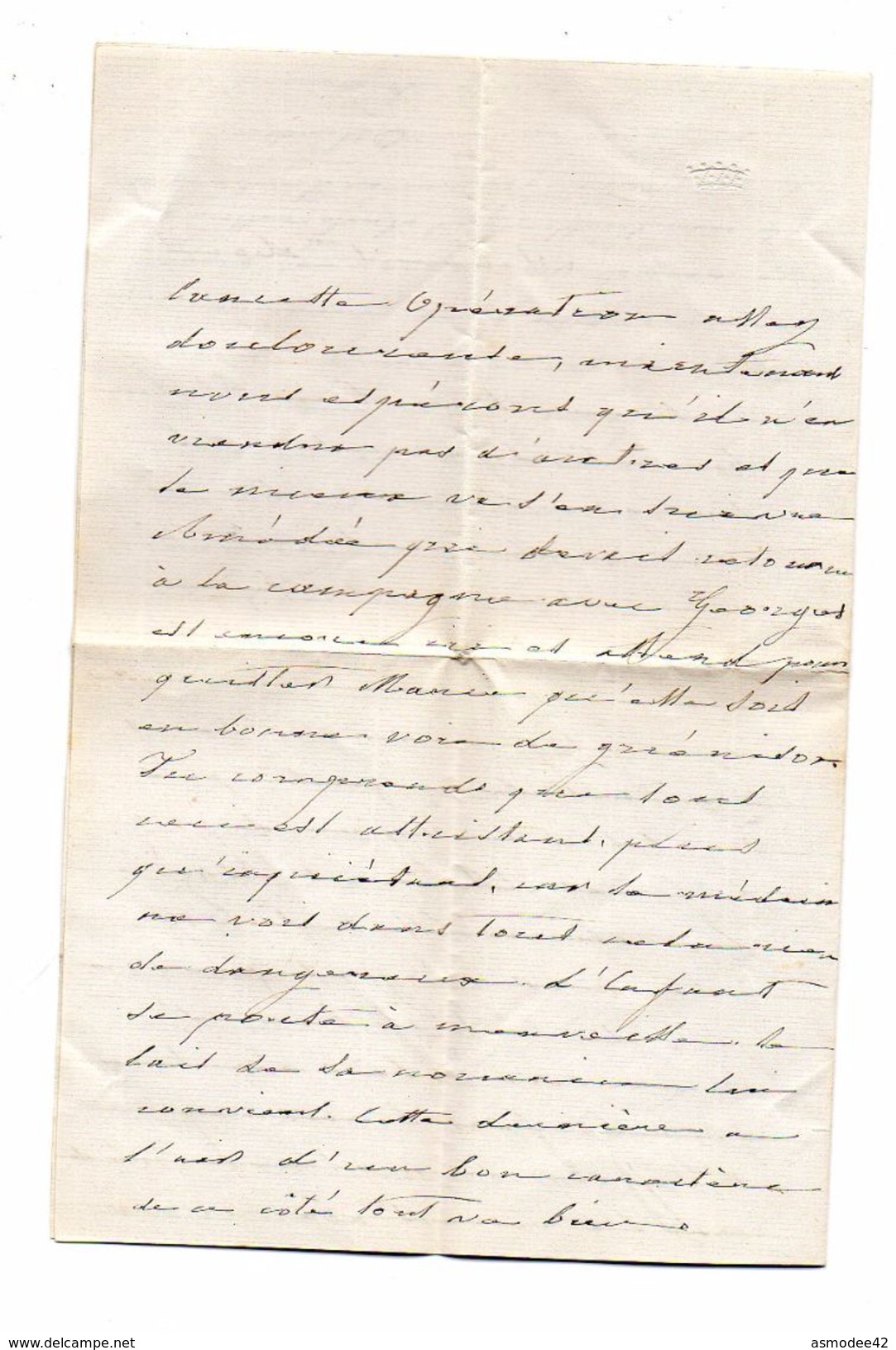 FRANCE  LETTRE 1854    CACHETS DOUAI   PARIS A CALAIS  TOURCOING - 1853-1860 Napoléon III.