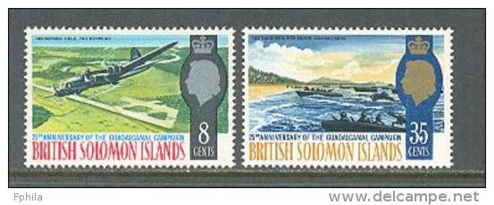 1967 BRITISH SOLOMON ISLANDS GUADALCANAL CAMPAIGN MICHEL: 161-162 MNH ** - Iles Salomon (...-1978)