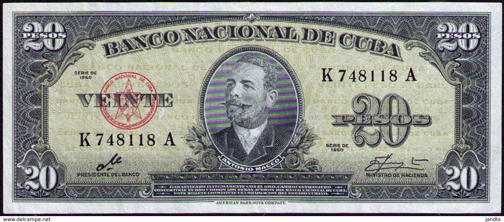 CUBA 10 - 20 PESOS 1961 FIRMA CHE AUNC-SC- - Cuba