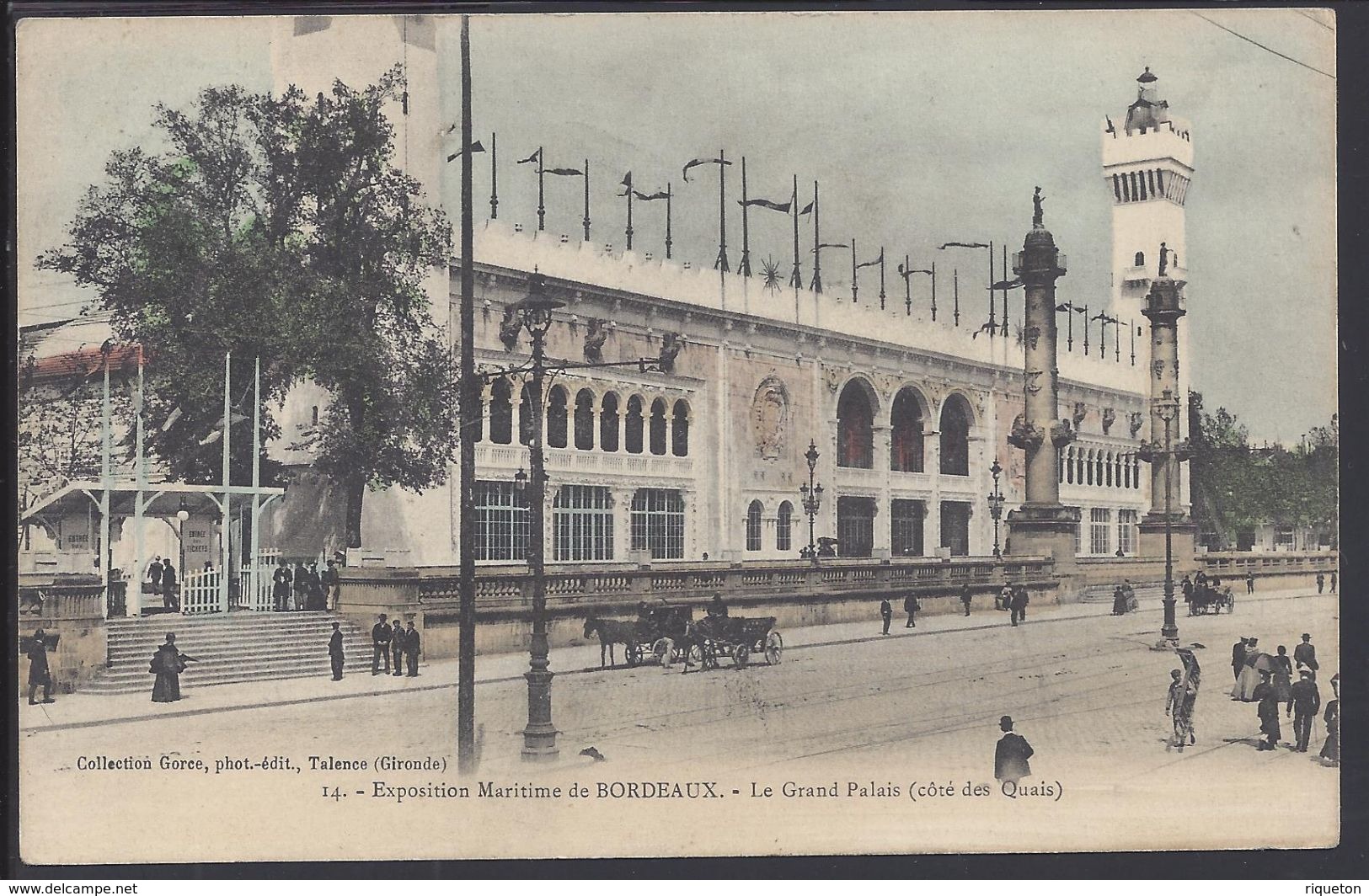 FR - Beaux Cachets Héxagonaux Bordeaux Exposition Maritime 13-8-1907 Sur CPA " Le Grand Palais, Coté Quai " B/TB - - Cachets Manuels