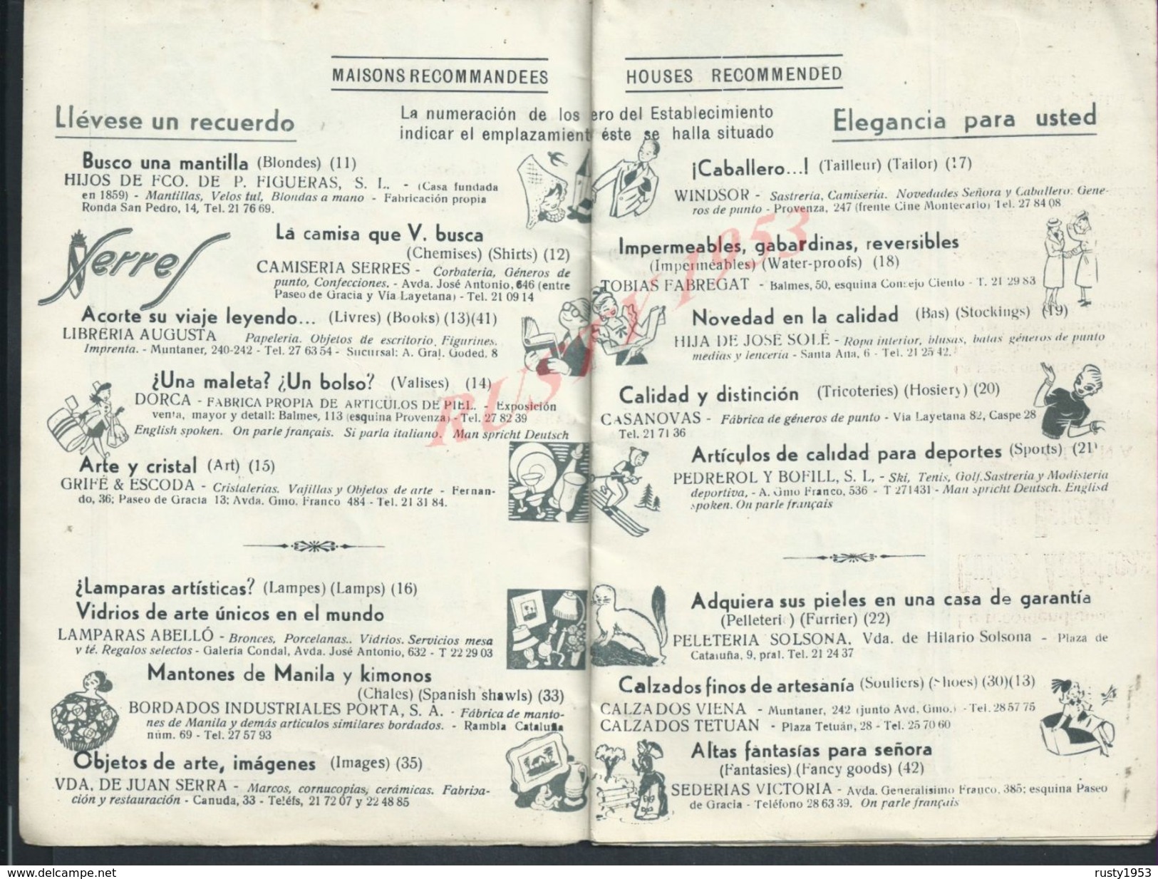 ESPAGNE ANCIEN PLAN DE BARCELONE 1950 AVEC DIVERS ENSEIGNES PUBLICITAIRES : - Spain