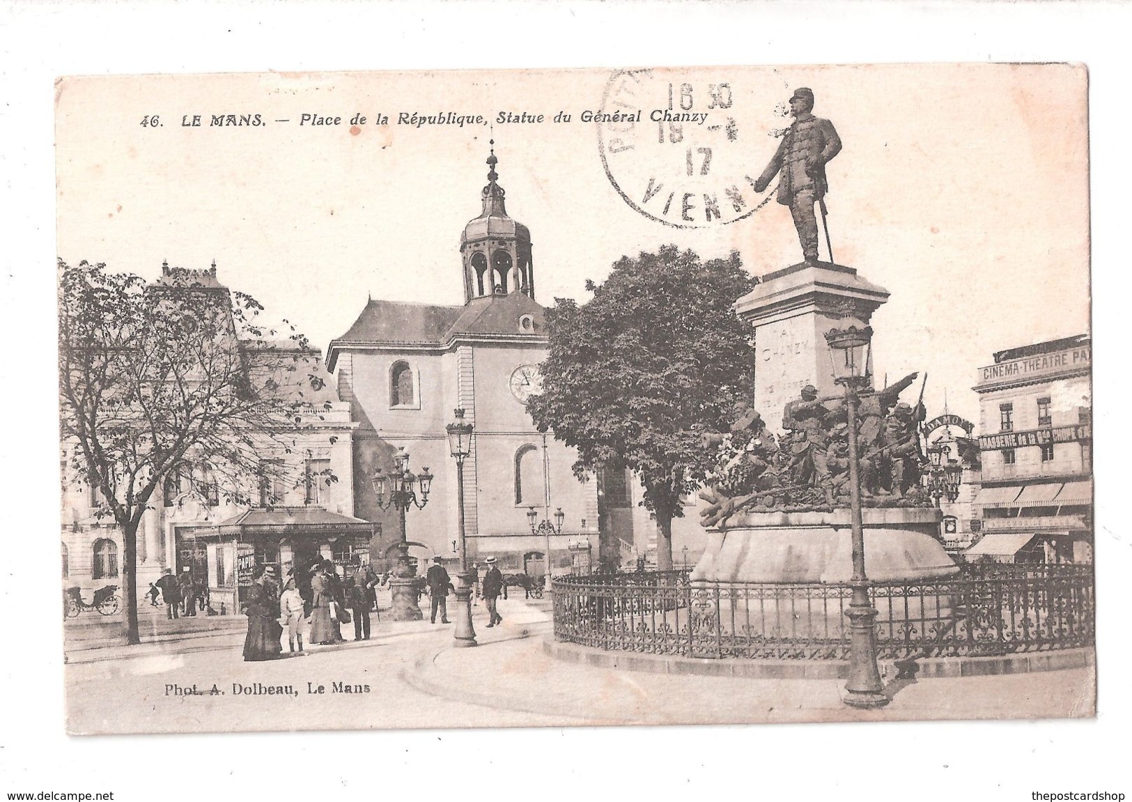 CPA 72 LE MANS PLACE DE LA REPUBLIQUE STATUE DE GENERAL CHANZY ACHETEZ IMMEDIATEMENT - Le Mans