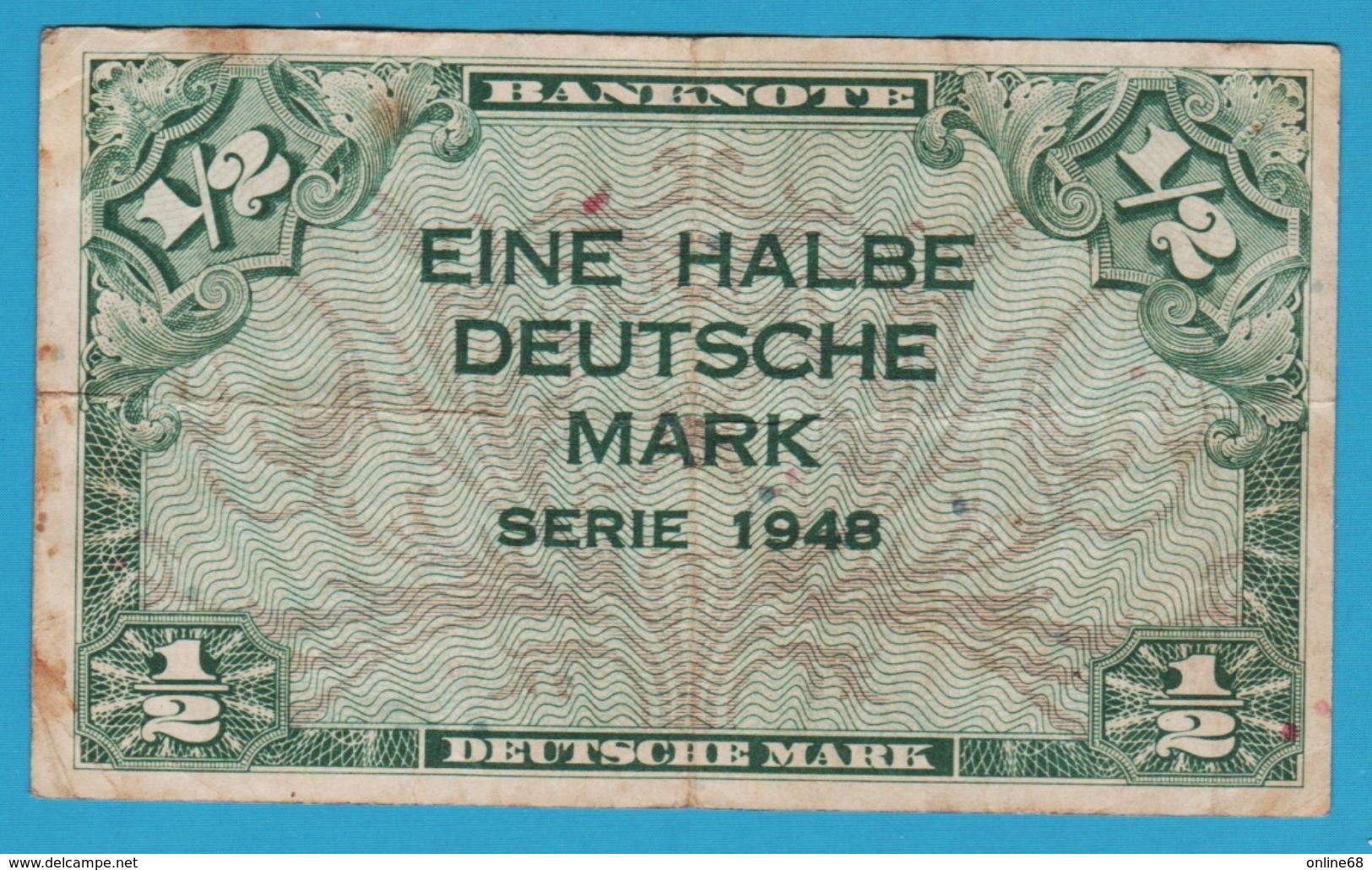 DEUTSCHLAND EINE HALBE DEUTSCHE MARK 1948 Banknote - 1/2 Mark