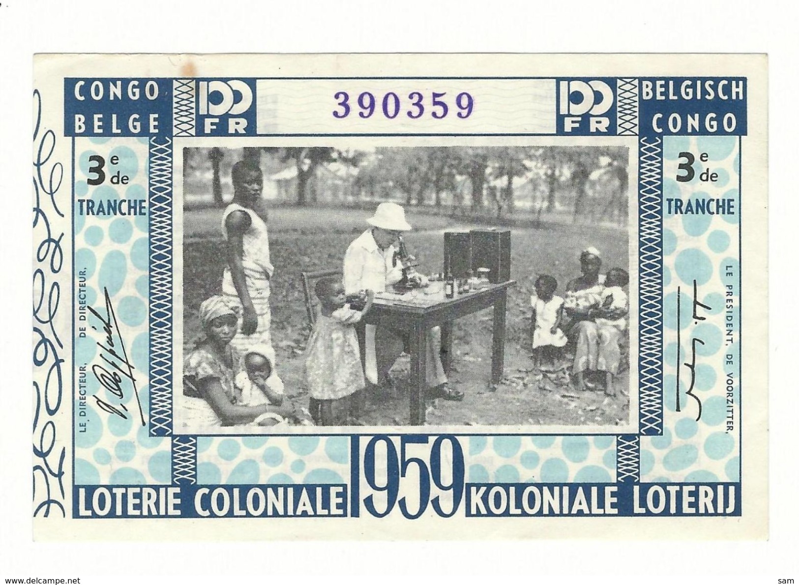 Koloniale Loterij 1959  3 Tranche 100fr / Loterie Coloniale 1959  3 Tranche 100fr - Billets De Loterie