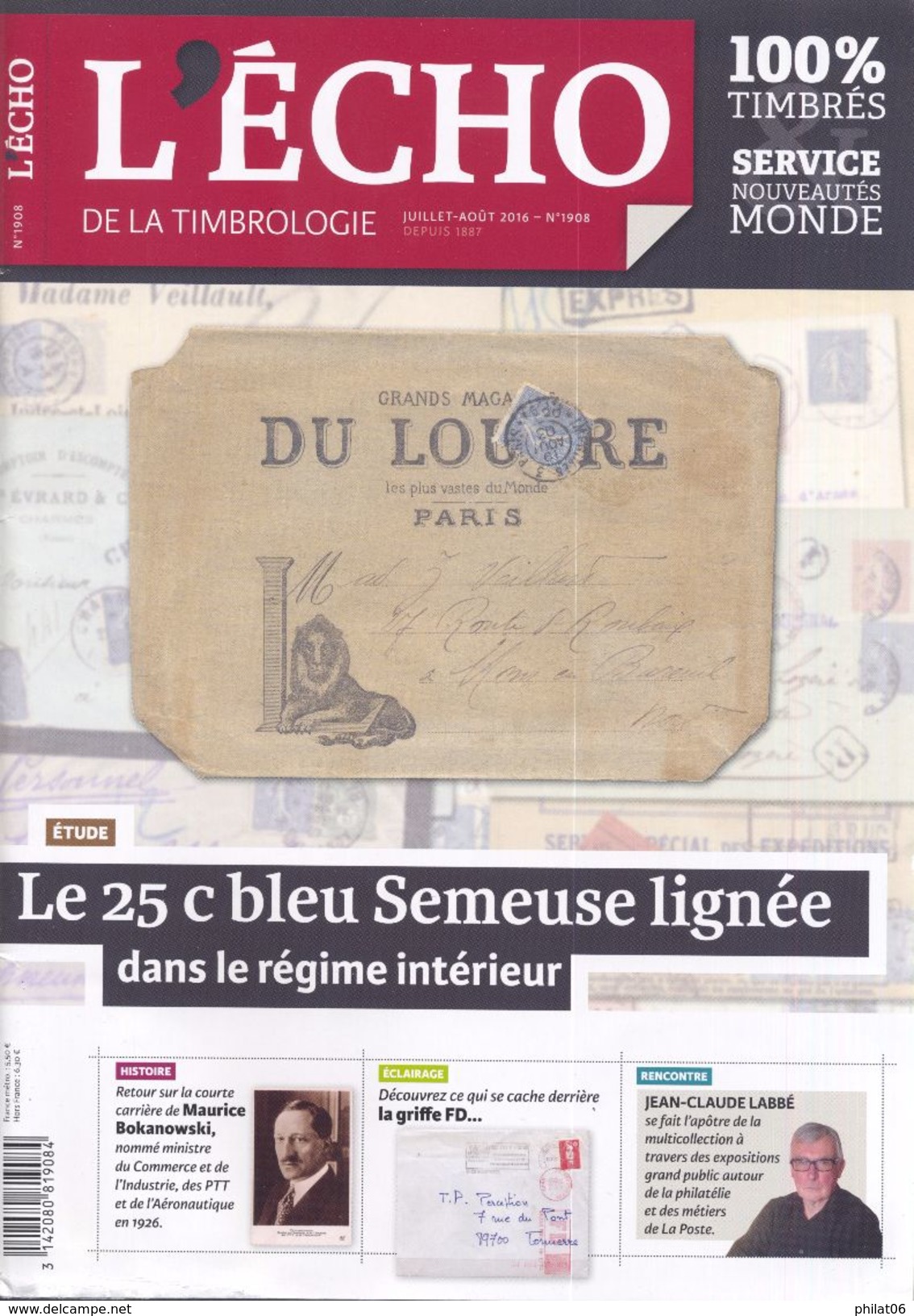 Echo de la timbrologie année complète 2016 n° 1902 à 1912