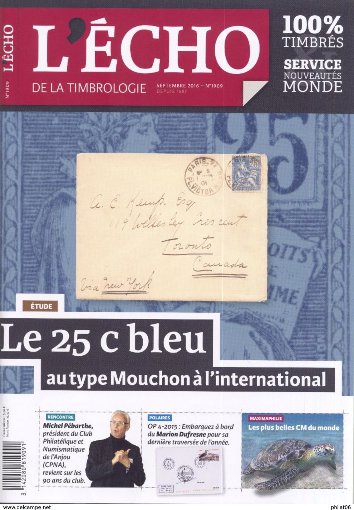 Echo de la timbrologie année complète 2016 n° 1902 à 1912