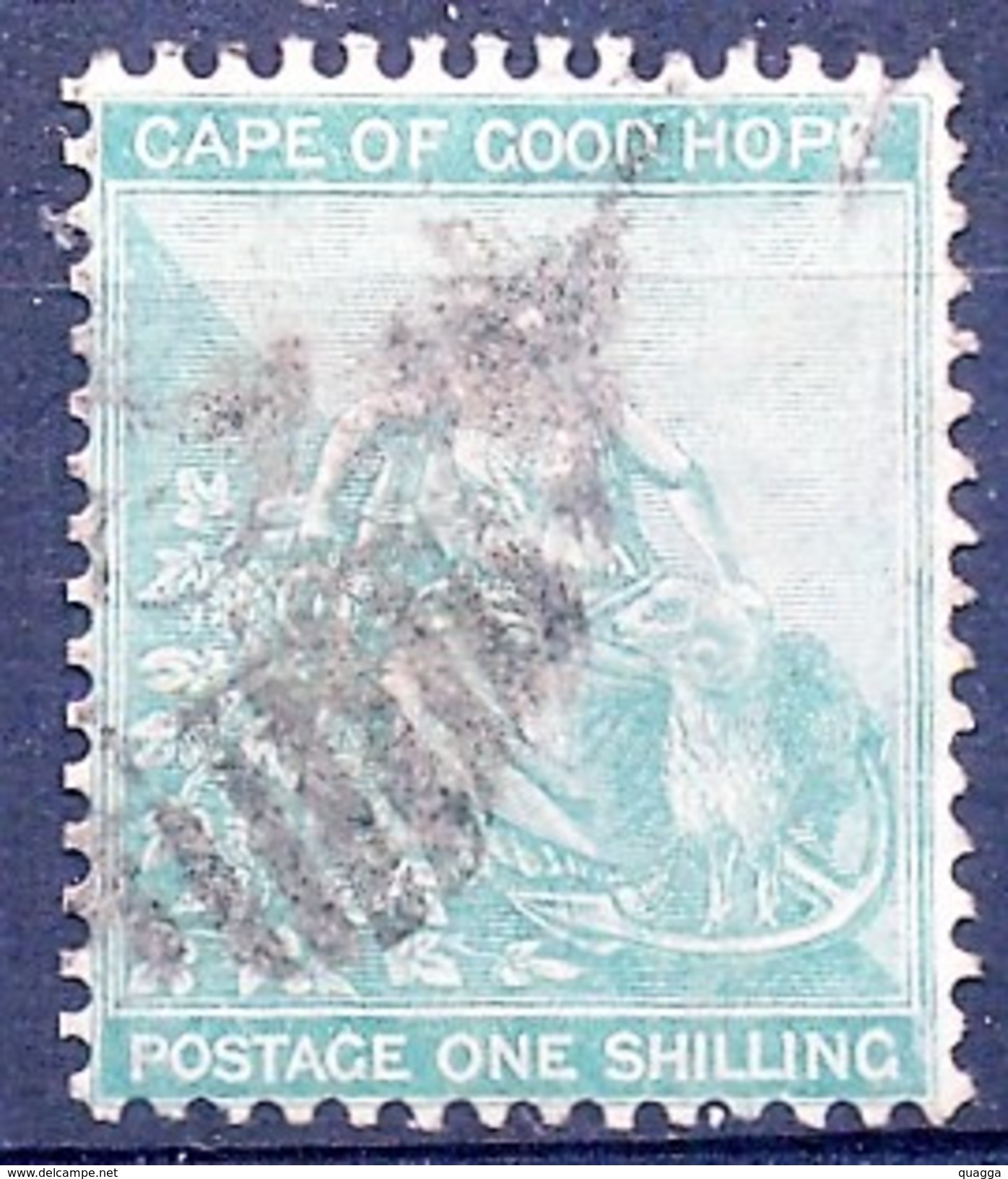 Cape Of Good Hope 1864. 1sh Green (wmk.CC). SACC 21, SG 26 - Cape Of Good Hope (1853-1904)