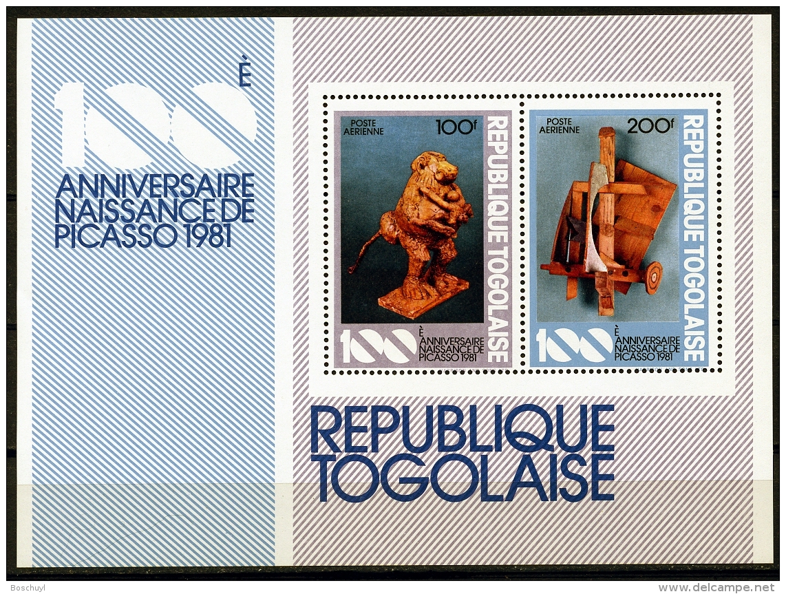 Togo, 1981, Pablo Picasso, Sculptures, MNH, Michel Block 183 - Togo (1960-...)