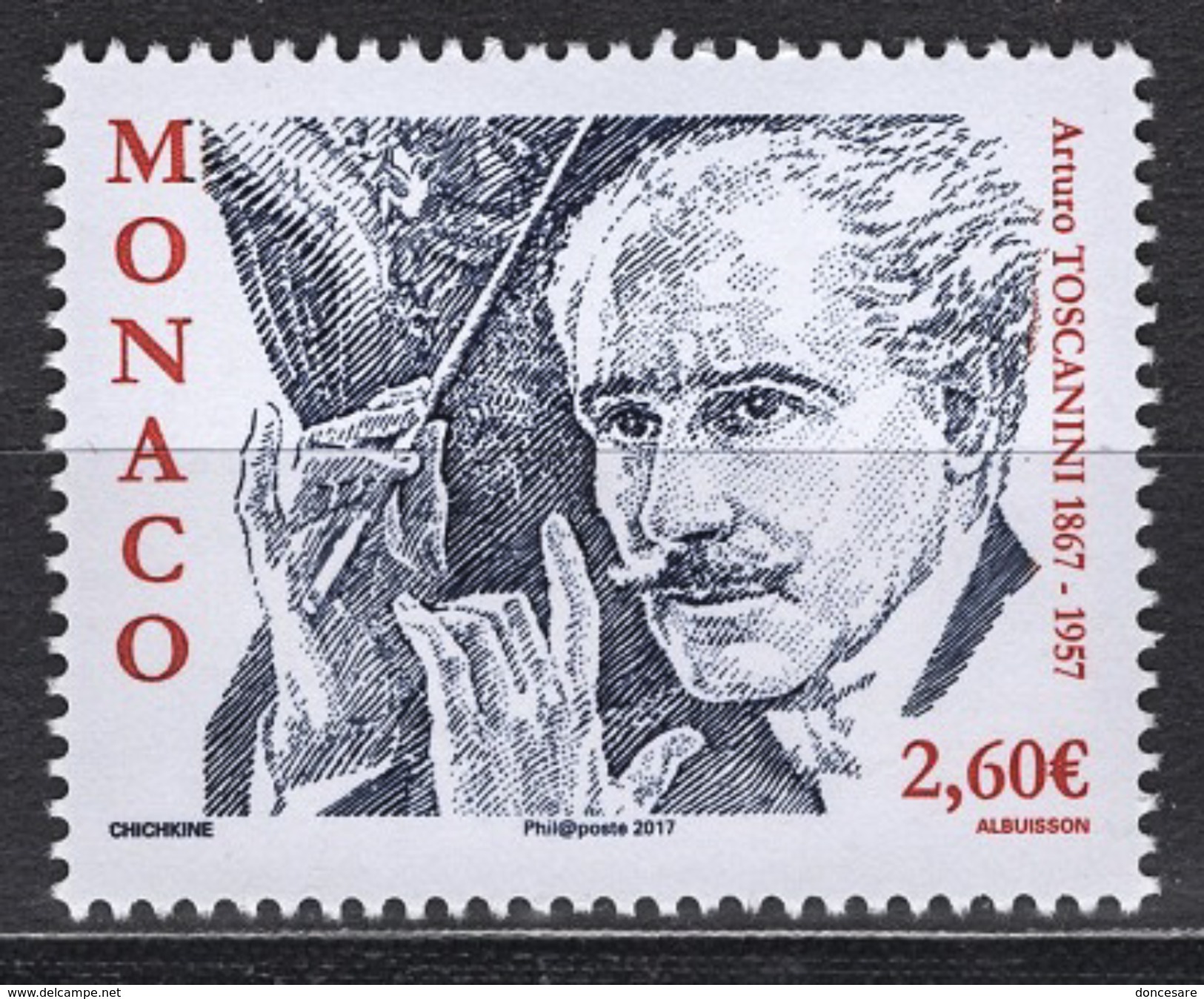 MONACO 2017  - ( 150e ANNIVERSAIRE DE LA NAISSANCE D'ARTURO TOSCANINI ) - NEUF ** - Unused Stamps