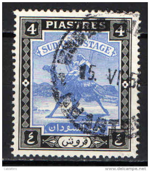 SUDAN - 1948 - CAMEL POST - SCRITTA IN ARABO SOTTO IL CAMMELLO MODIFICATA - USATO - Sudan (1954-...)