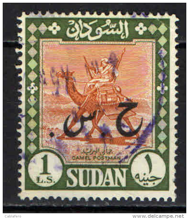 SUDAN - 1962 -CAMEL POST CON SOVRASTAMPA - OVERPRINTED - 1 &pound; -  USATO - Sudan (1954-...)