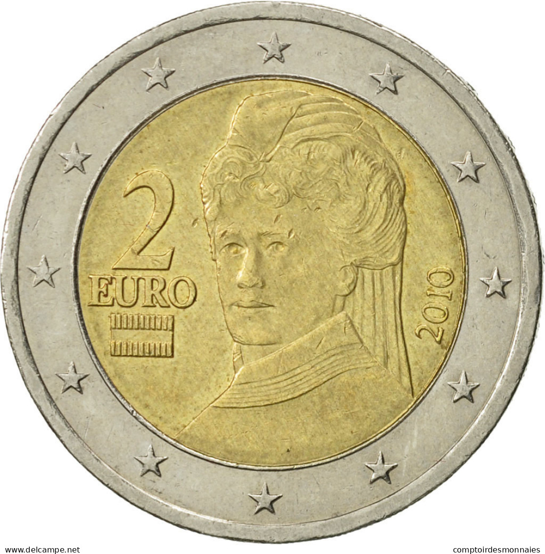 Autriche, 2 Euro, 2010, TTB, Bi-Metallic, KM:3143 - Autriche