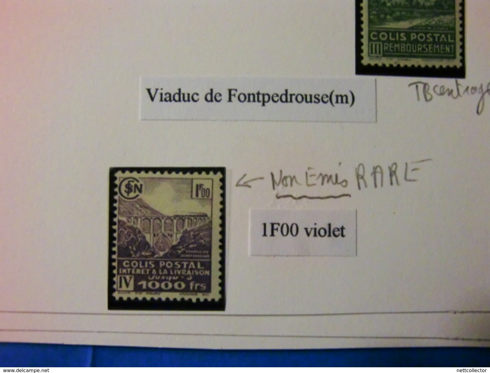 FRANCE RARISSIME COLLECTION COLIS POSTAUX 1892/0945 TB/SUP