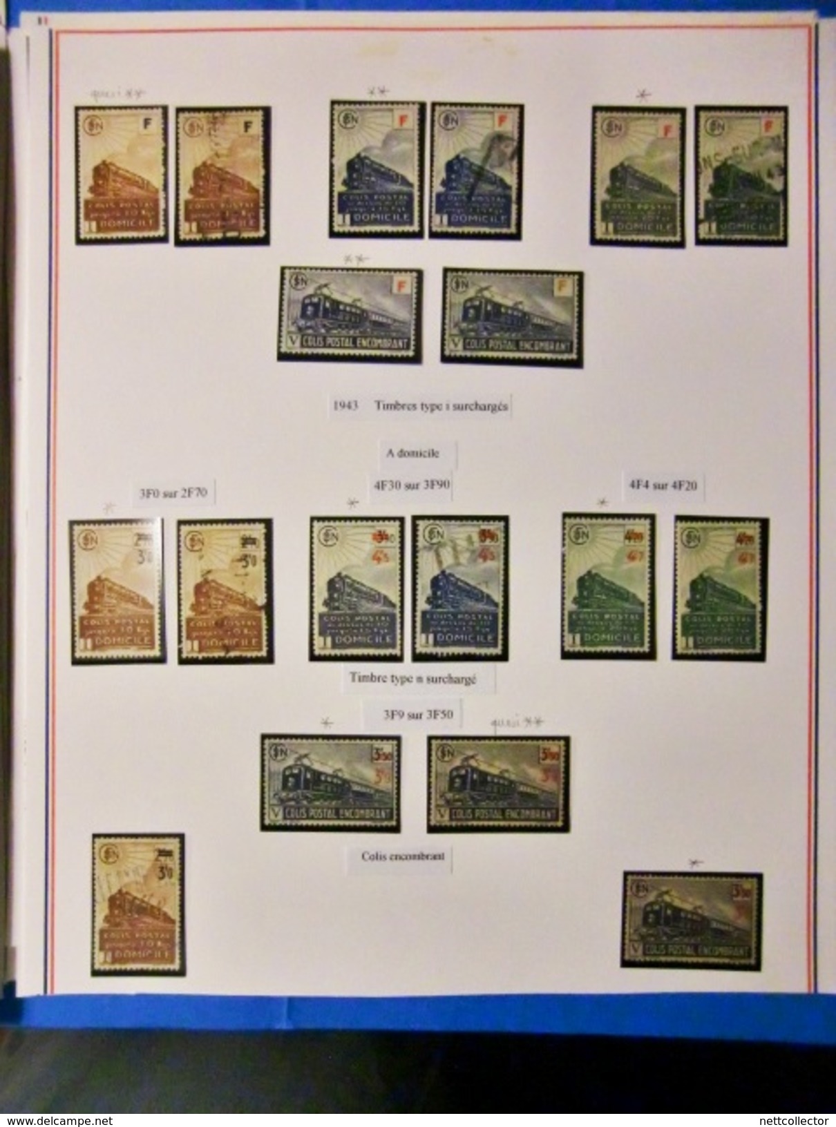 FRANCE RARISSIME COLLECTION COLIS POSTAUX 1892/0945 TB/SUP