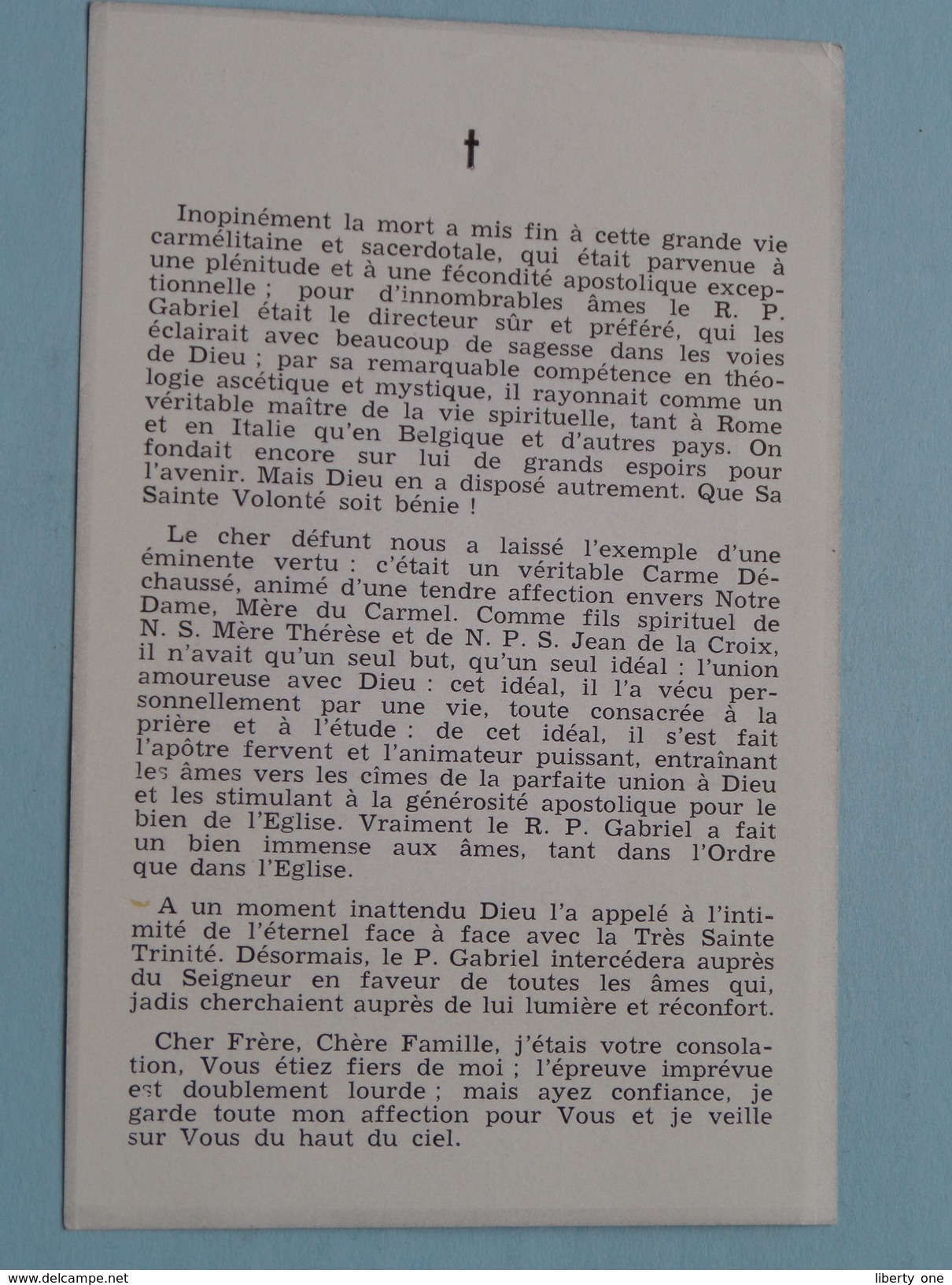 Mémoire Du Reverend Père Gabriel De Sainte Marie Madeleine ( Adrien DEVOS ) Bevere 24 Jan 1893 - 15 Mar 1953 ! - Religion &  Esoterik